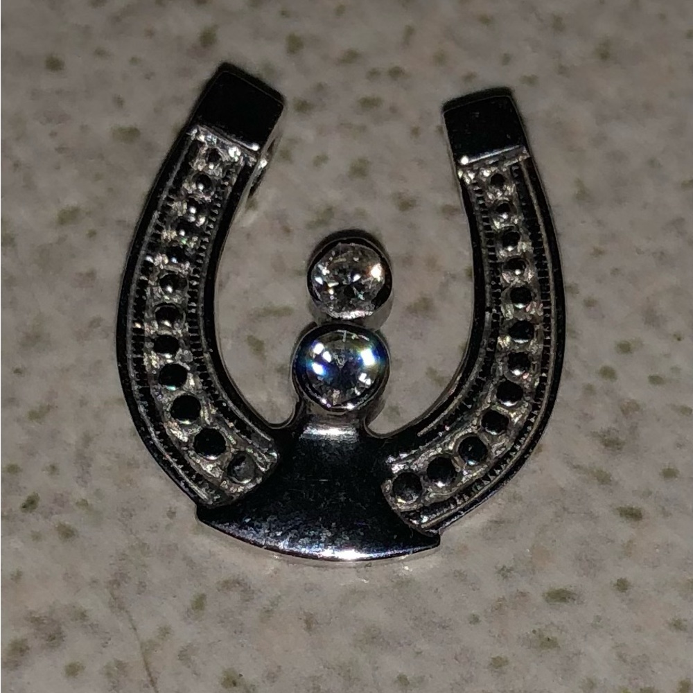 14k Horseshoe Pendant with GENUINE diamonds